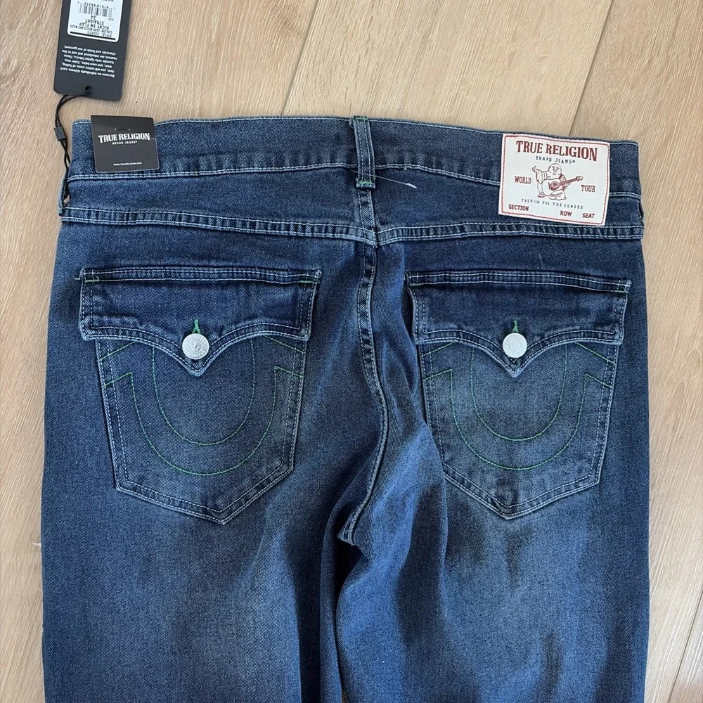 True Religion Ricky Relaxed Straight Jeans Size 34 X 34 NWT Flap‎ Pockets